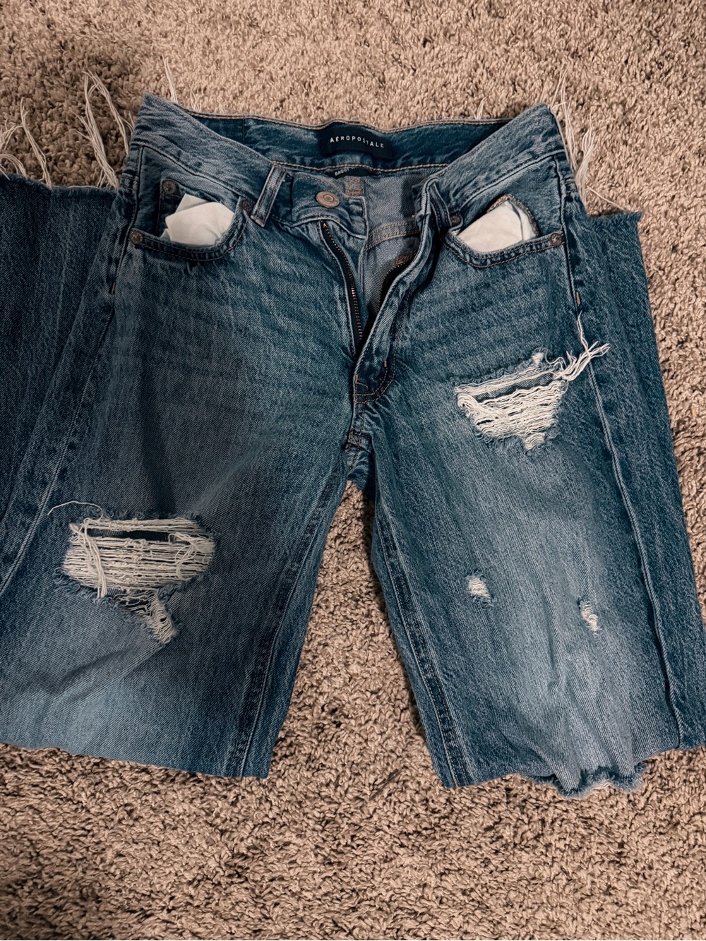 Aeropostale Distressed Dark Blue Women's Jeans